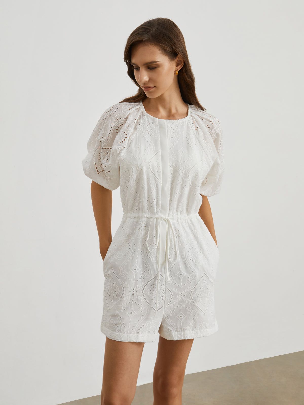 Snowflake Eyelet Jumpsuit sold by COMMENSE product image thumbnail 5