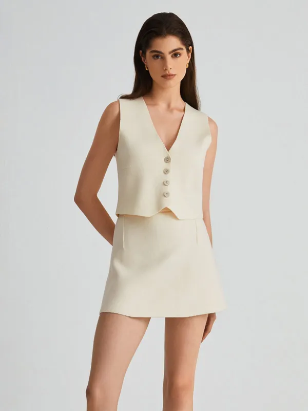 Newden Knit Mini Skirt sold by COMMENSE