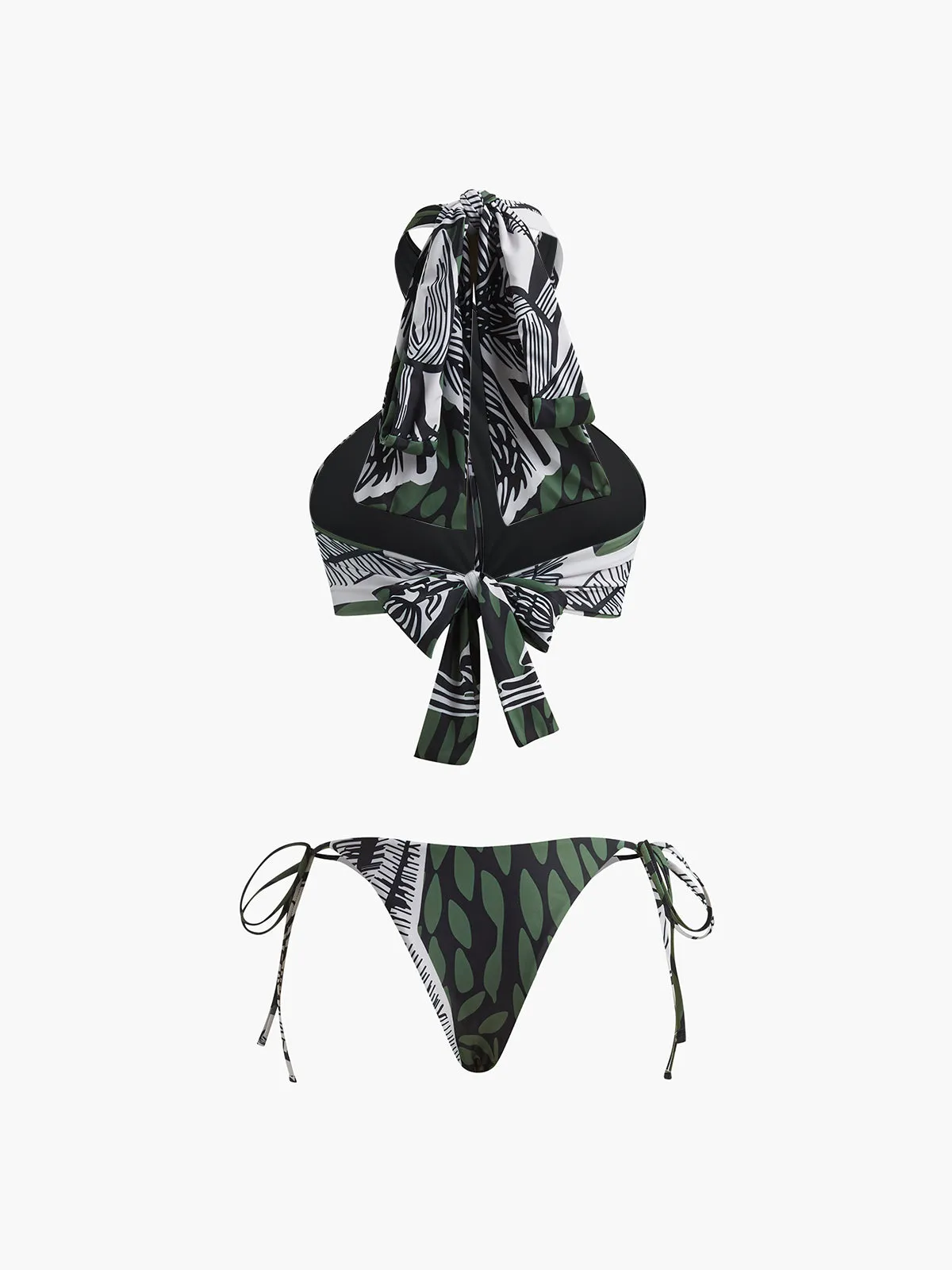 Print Halter Tie Back Bikini Set sold by COMMENSE product image thumbnail 2