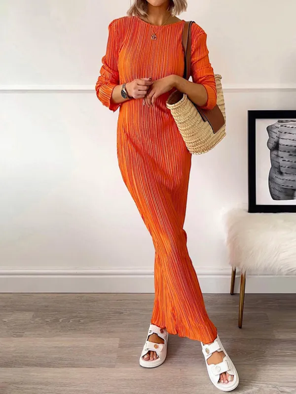 Havana Calling Plisse Long Dress sold by COMMENSE