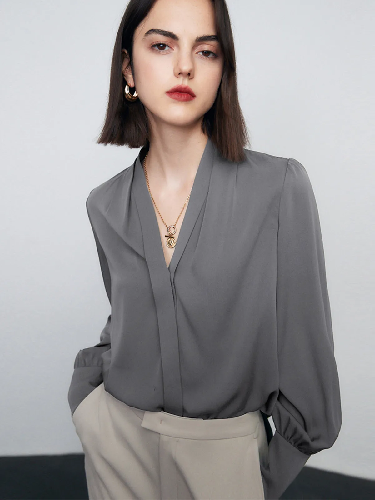 Serving Wonders Satin Shirt sold by COMMENSE