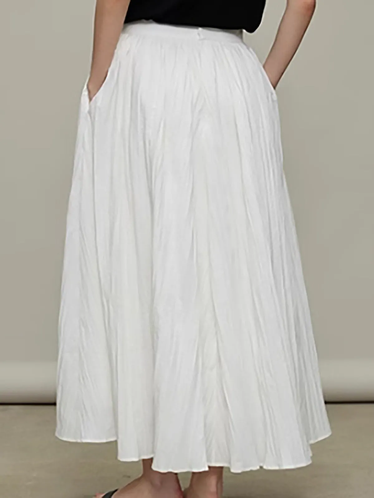 Pockets Pleated Maxo Skirt sold by COMMENSE product image thumbnail 3