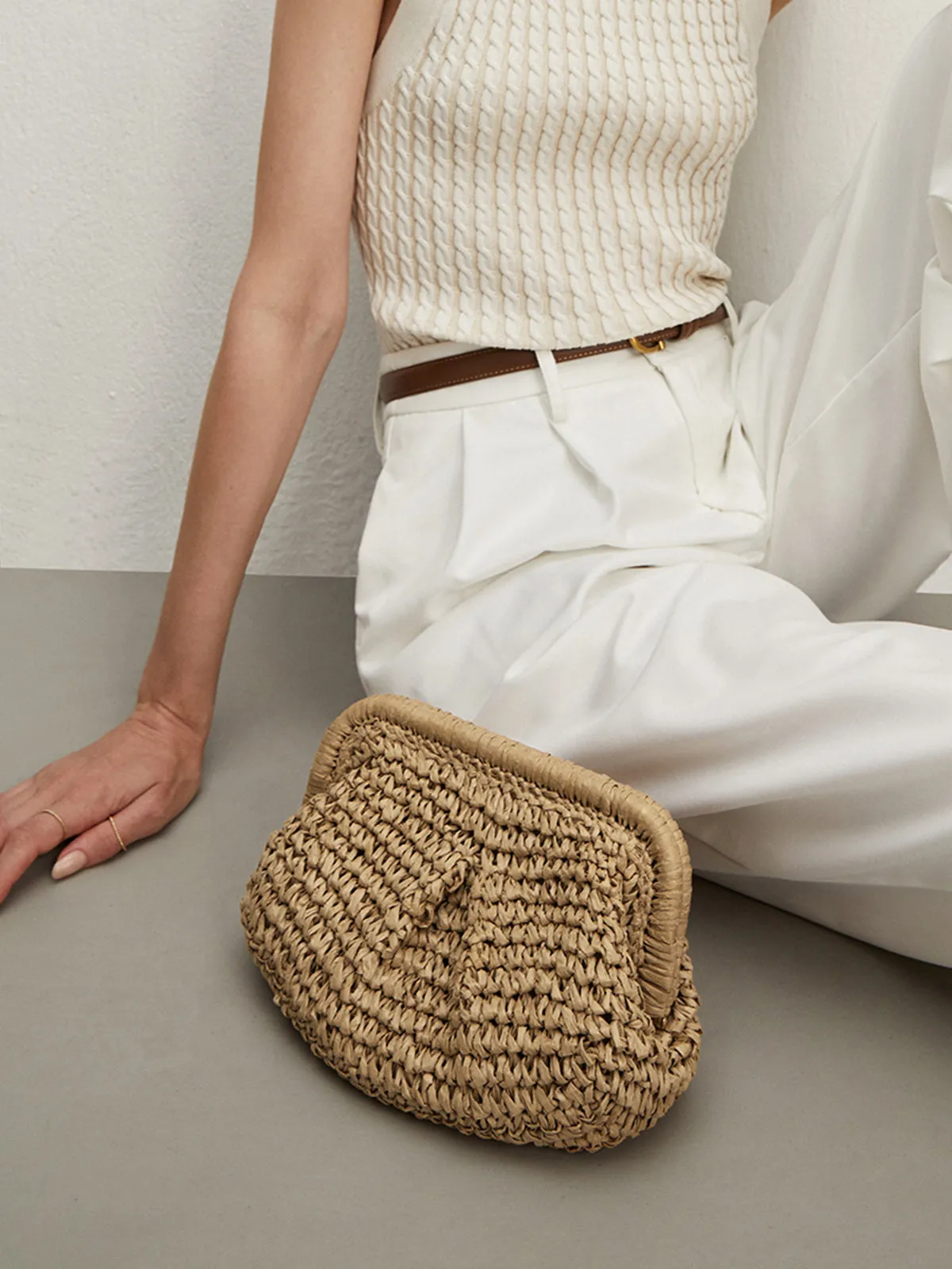 Straw Clutch Bag sold by COMMENSE product image thumbnail 2