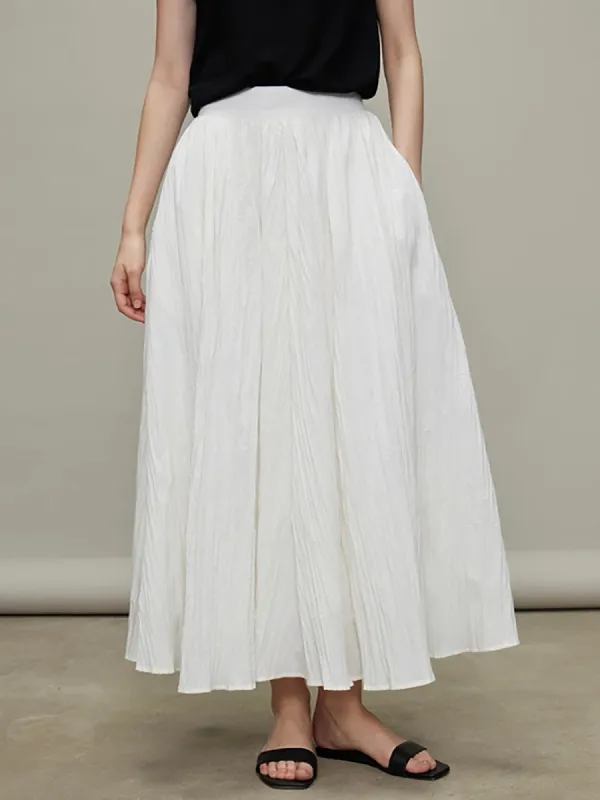 Pockets Pleated Maxo Skirt sold by COMMENSE