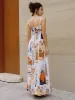 Dream Life Print Back Knotted Long Dress sold by COMMENSE