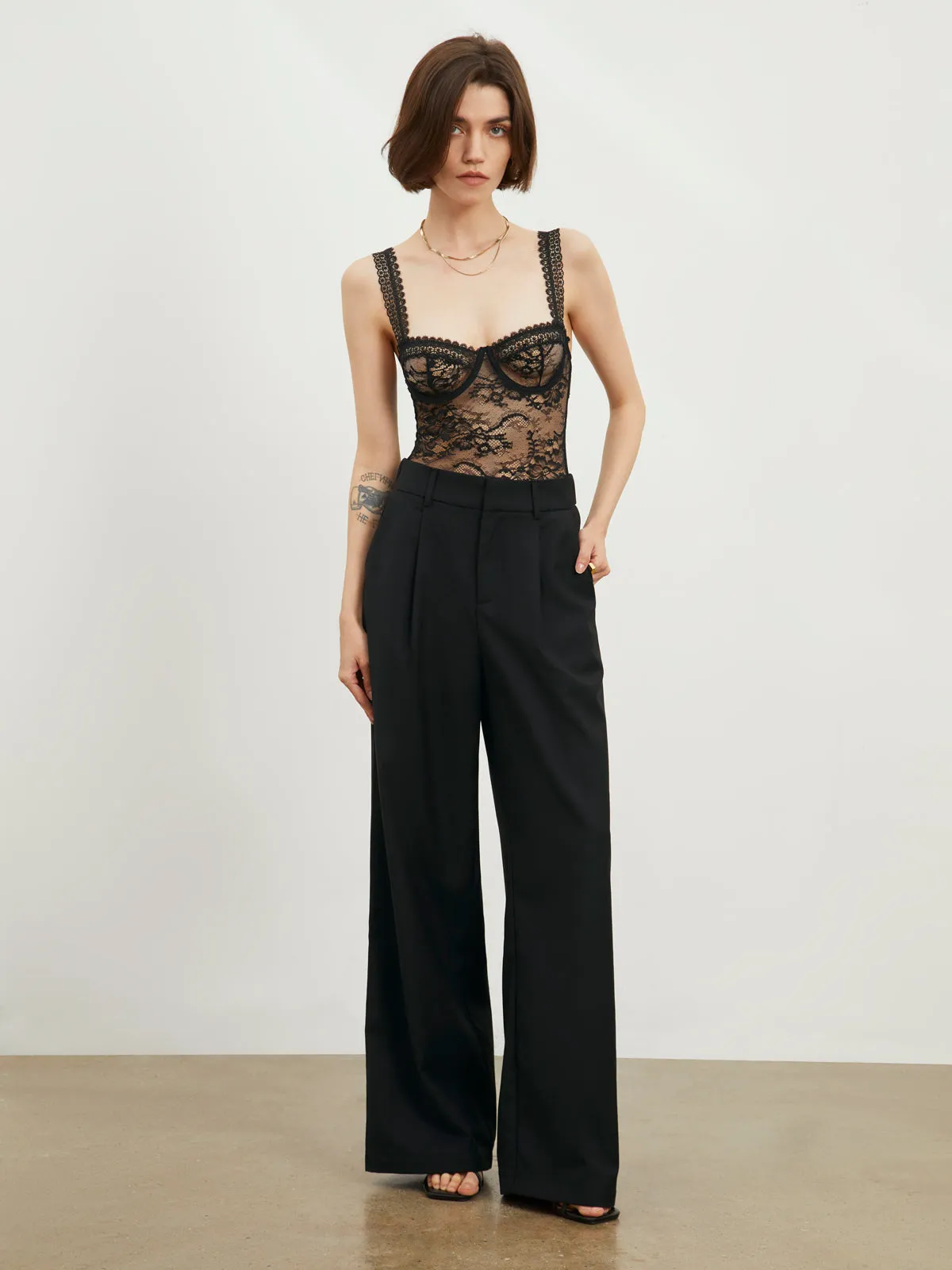 Floral Lace Bustier Bodysuit sold by COMMENSE product image thumbnail 5