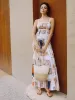 Dream Life Print Back Knotted Long Dress sold by COMMENSE