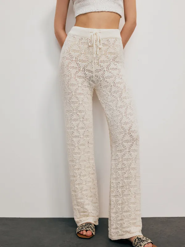 Semi-Sheer Knitted Long Pants sold by COMMENSE