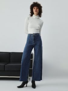 Denim Wide Leg Culotte Pants sold by COMMENSE