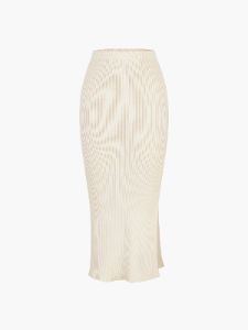 Creamy Latte Rib Maxi Skirt sold by COMMENSE