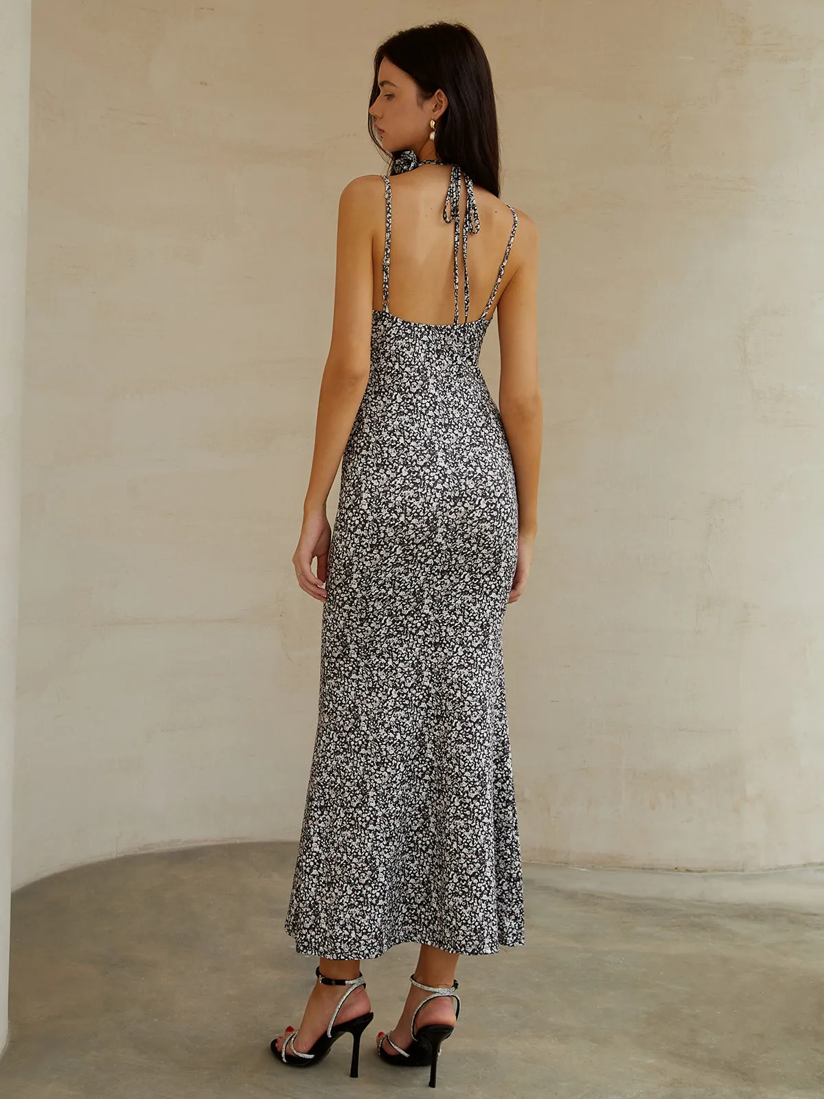 Printed Backless Long Dress sold by COMMENSE product image thumbnail 5