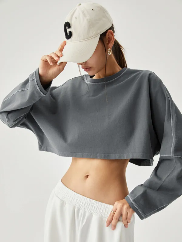 Living Easy Crop Sweatshirt sold by COMMENSE