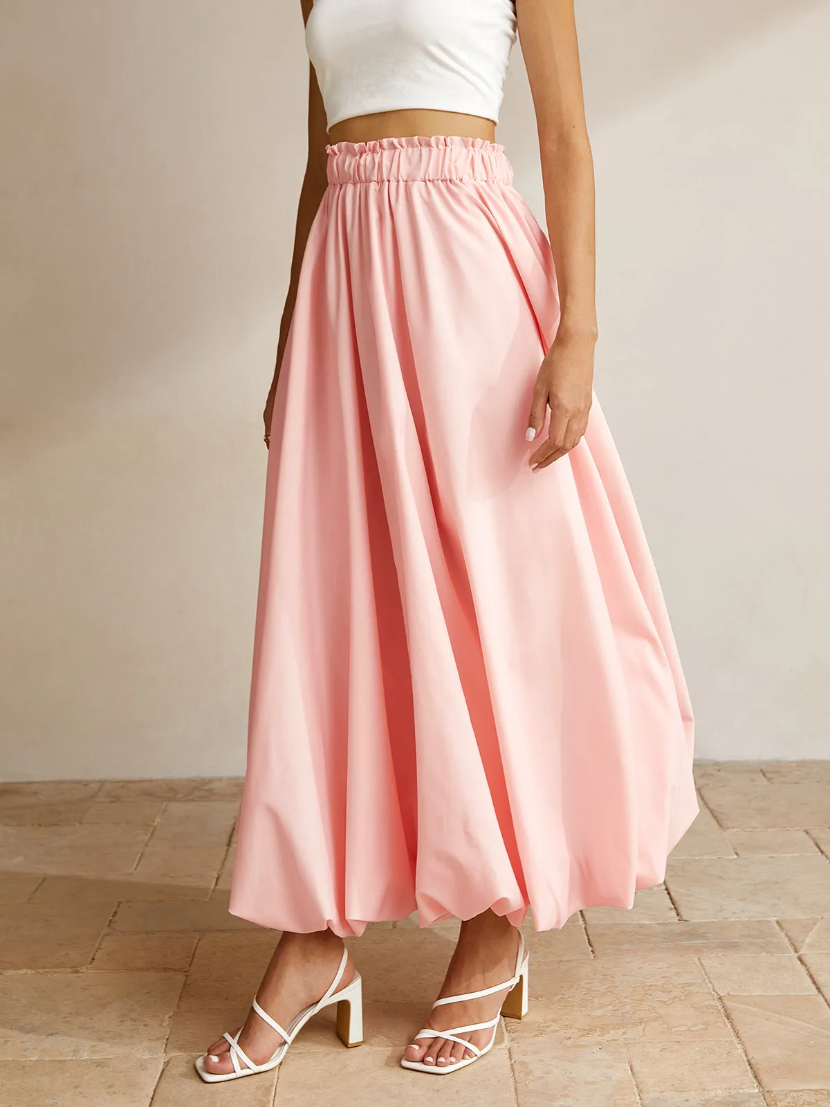 Bubble Elastic Waist Maxi Skirt sold by COMMENSE product image thumbnail 4