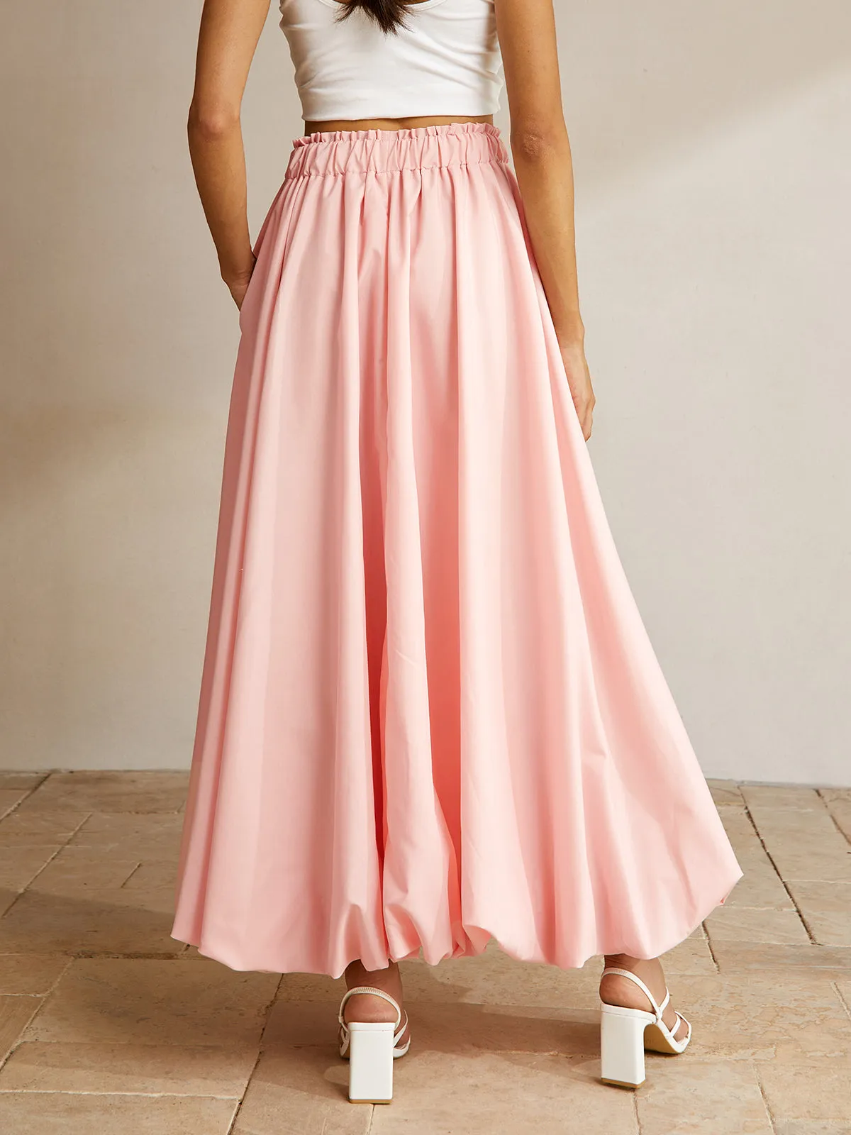 Bubble Elastic Waist Maxi Skirt sold by COMMENSE product image thumbnail 3