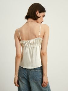 Lace Trim Satin Cami Top sold by COMMENSE