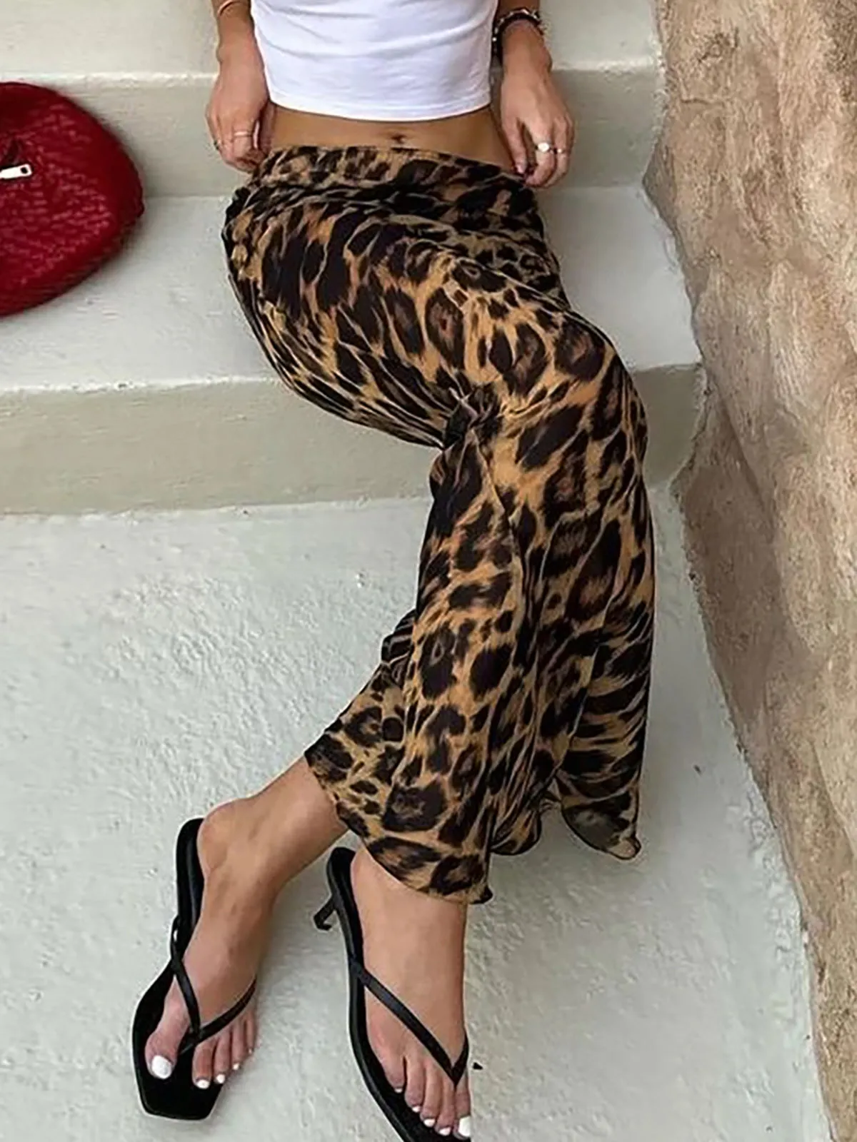 Slim Leopard Print Maxi Skirt sold by COMMENSE product image thumbnail 3