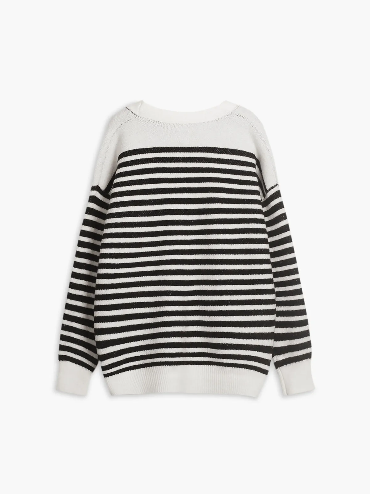 Stripe Oversized Long Cardigan sold by COMMENSE product image thumbnail 4