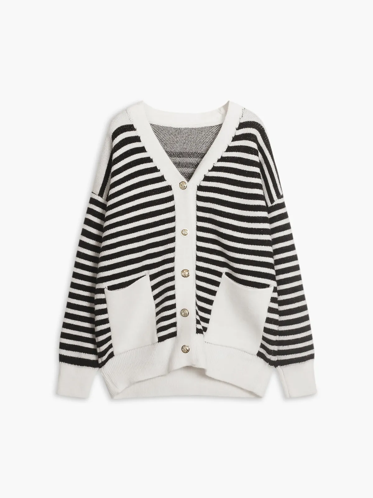 Stripe Oversized Long Cardigan sold by COMMENSE product image thumbnail 2