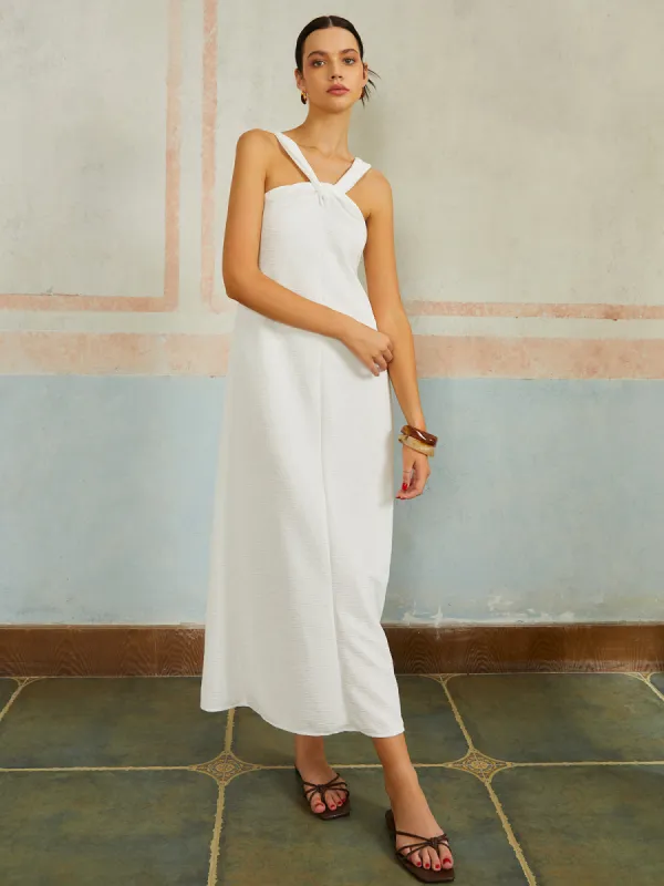 Halter Sleeveless Midi Dress sold by COMMENSE