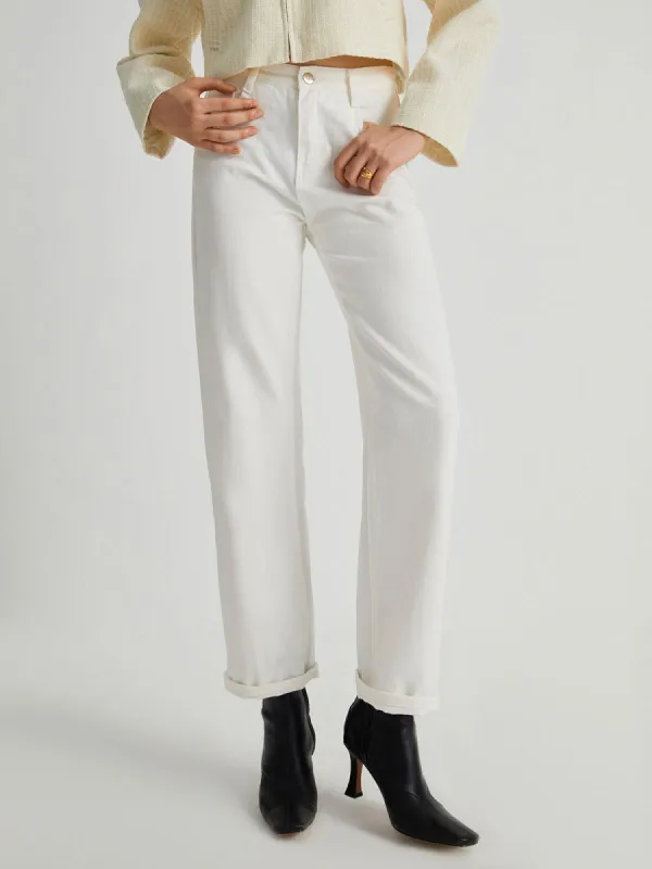 Denim Straight Leg Ankle Jeans sold by COMMENSE