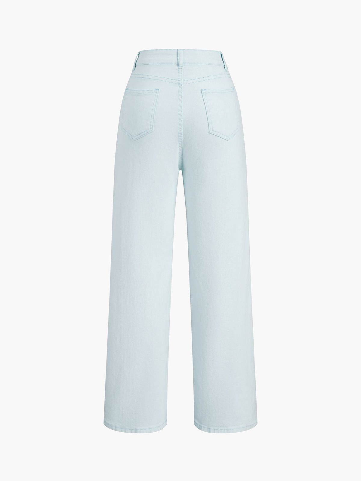 Light Blue Denim Straight Leg Jeans sold by COMMENSE product image thumbnail 2