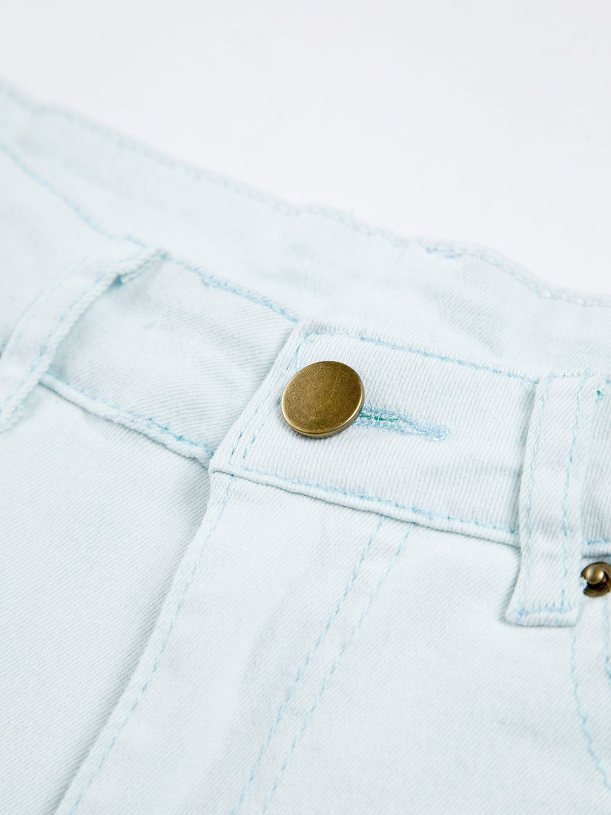 Light Blue Denim Straight Leg Jeans sold by COMMENSE product image thumbnail 3