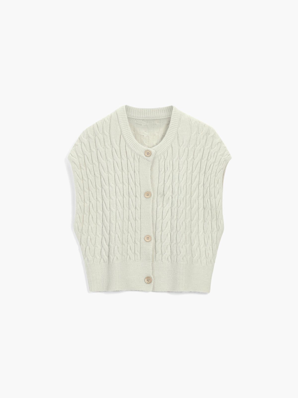 Utility Cable Knit Sweater Vest sold by COMMENSE