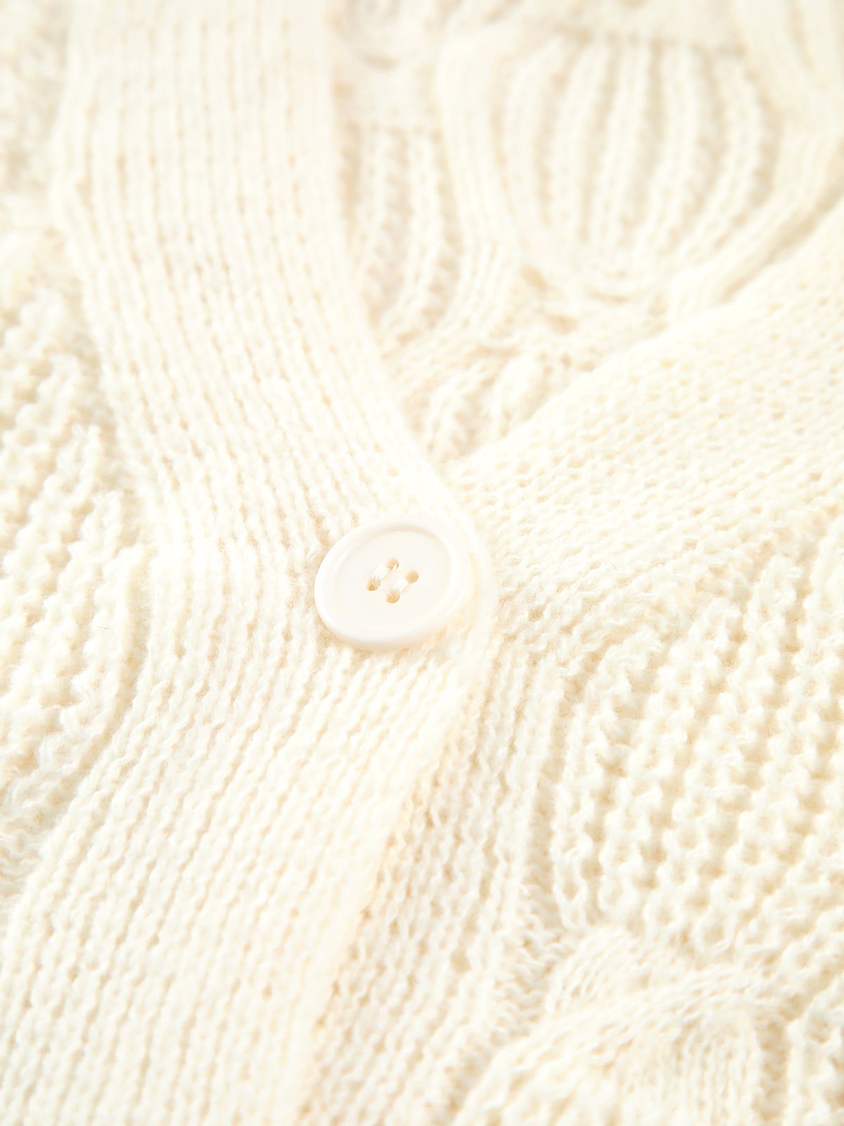 Knit Crocheted Solid Cardigan sold by COMMENSE product image thumbnail 3