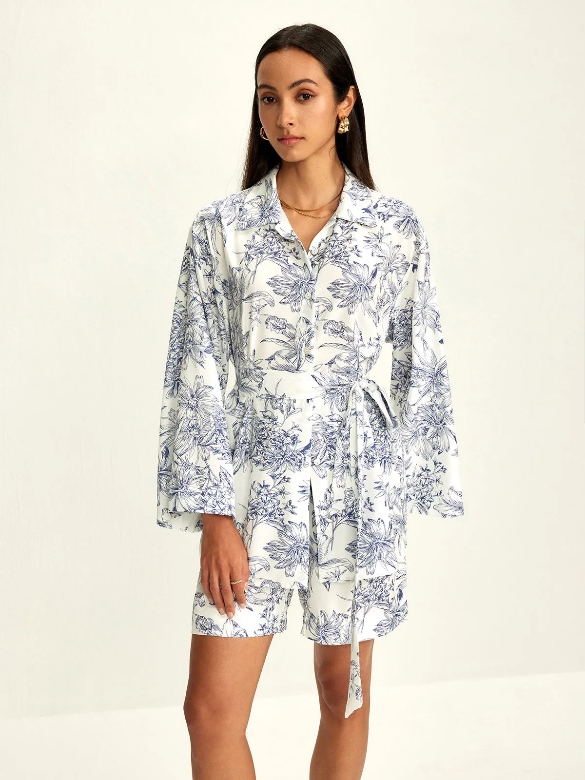 Floral Printed Belt Shorts Set sold by COMMENSE product image thumbnail 5