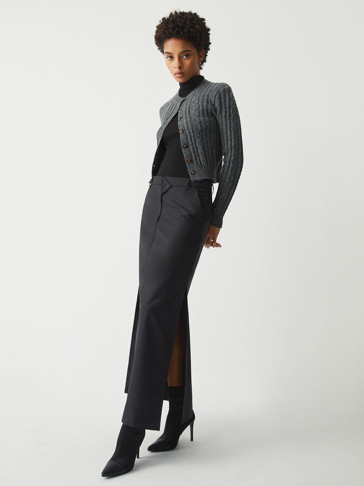 Cable Knit Long Sleeve Crop Cardigan sold by COMMENSE product image thumbnail 5