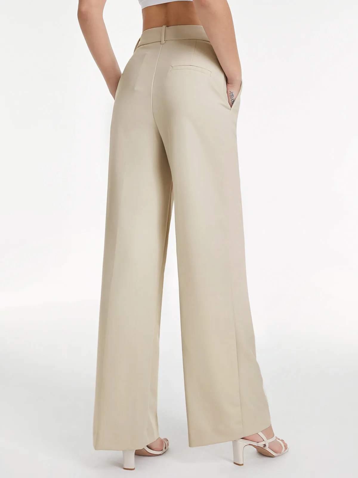 High Waisted Relaxed Fit Wide Leg Dress Pants sold by COMMENSE product image thumbnail 4