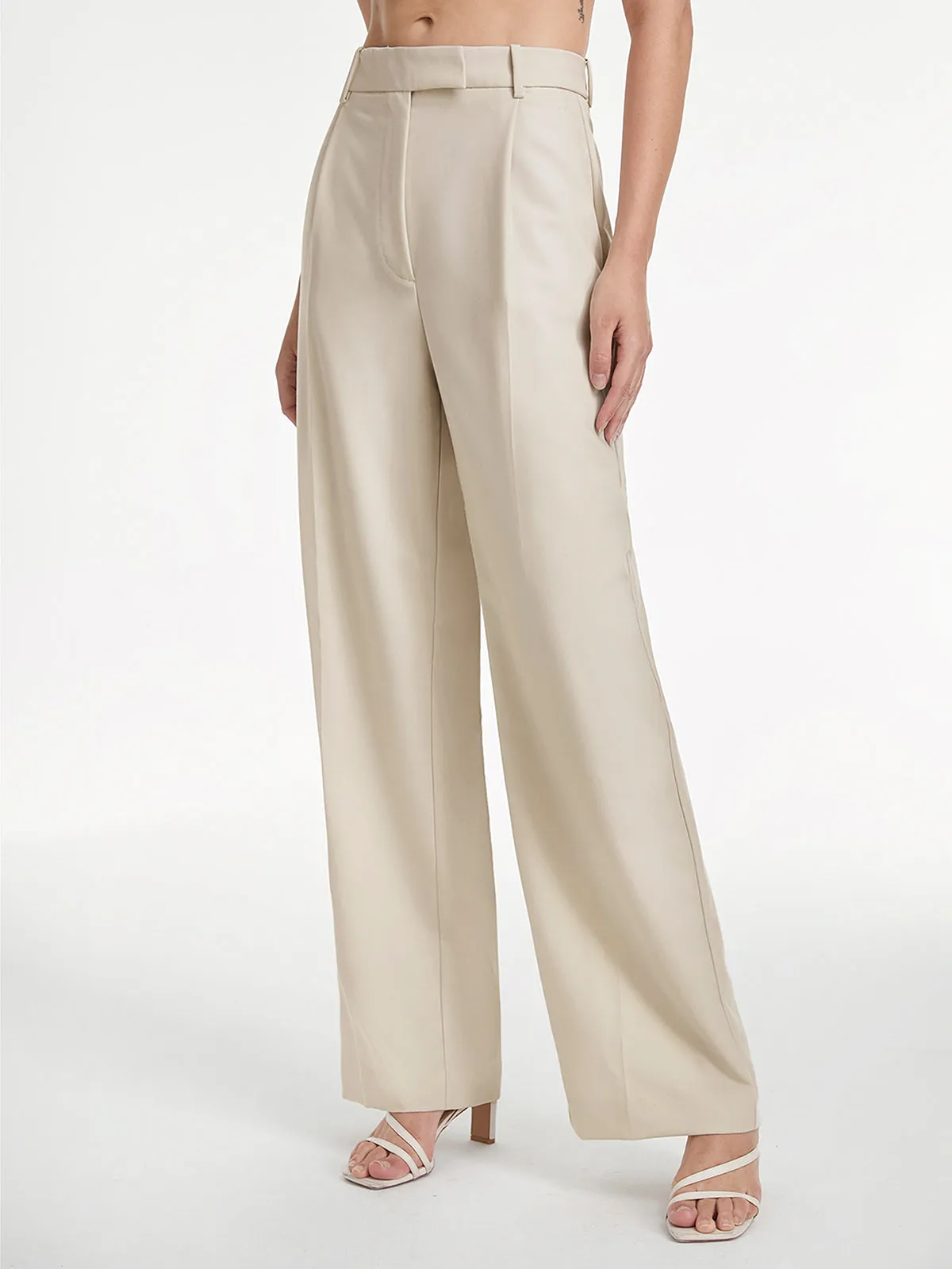 High Waisted Relaxed Fit Wide Leg Dress Pants sold by COMMENSE