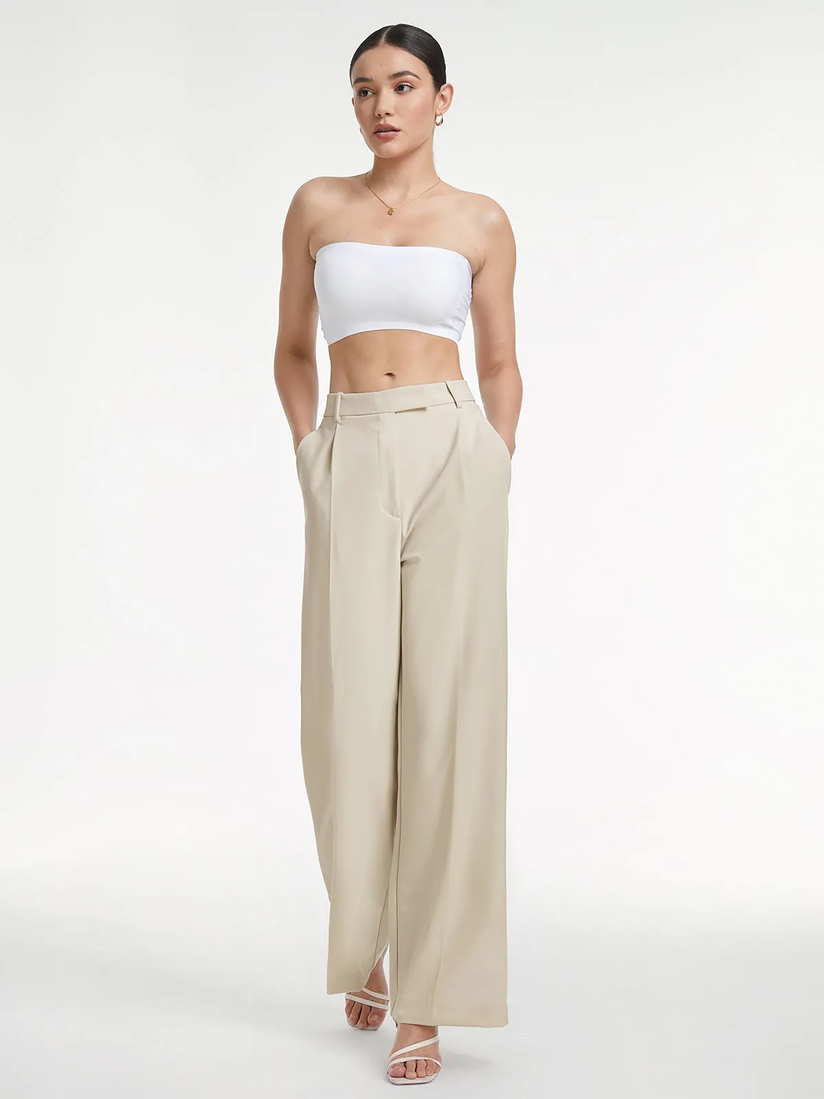 High Waisted Relaxed Fit Wide Leg Dress Pants sold by COMMENSE product image thumbnail 2