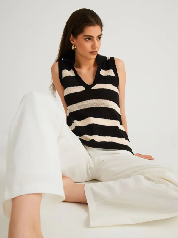 Old Money Aesthetics Stripe Vest sold by COMMENSE