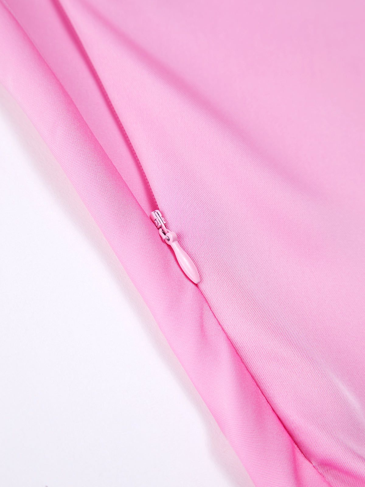 Open Back Zip Up Satin Midi Dress sold by COMMENSE product image thumbnail 6