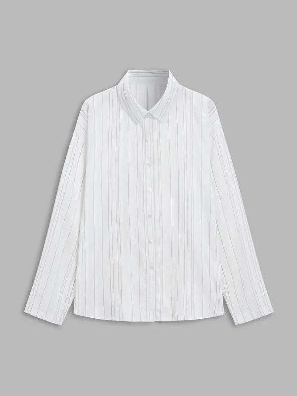 Utility Pinstripe Button Down Shirt sold by COMMENSE