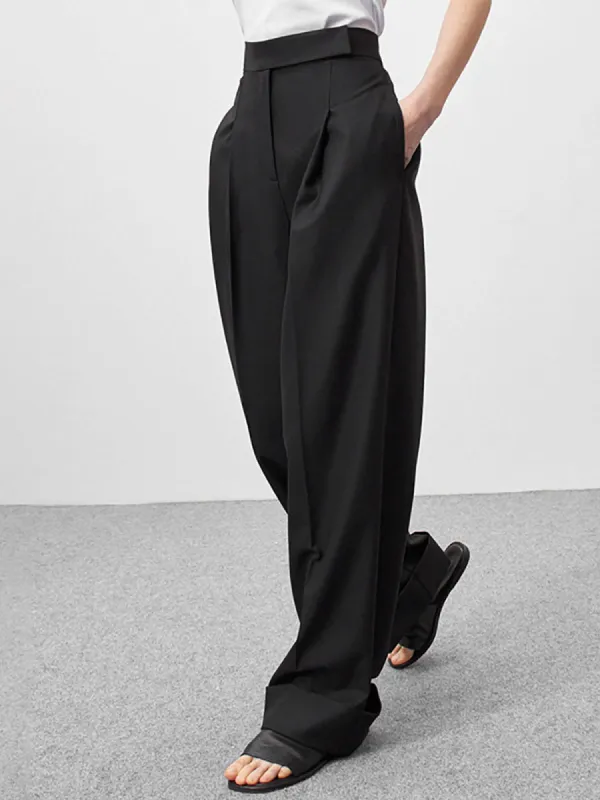 Nostalgia Pleat Wide Leg Pants sold by COMMENSE