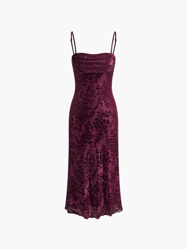 Tulle Floral Cami Midi Dress sold by COMMENSE