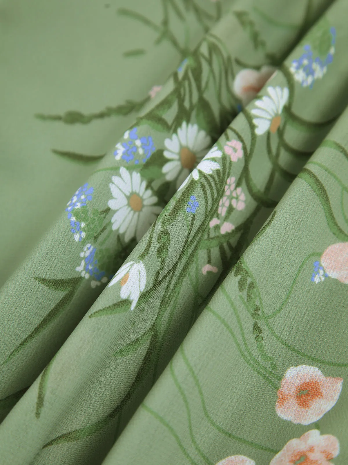 Floral Halter Chiffon Midi Dress sold by COMMENSE product image thumbnail 4