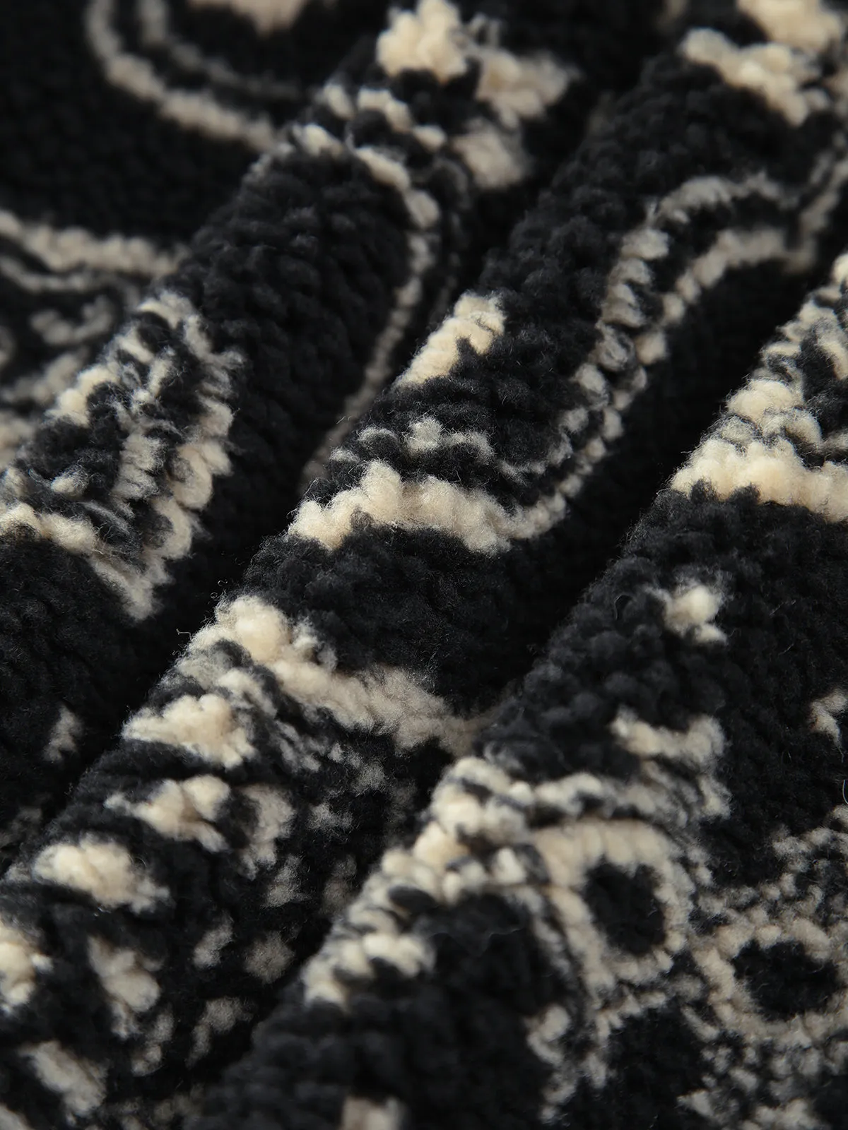 Paisley Print Button Sherpa Jacket sold by COMMENSE product image thumbnail 4