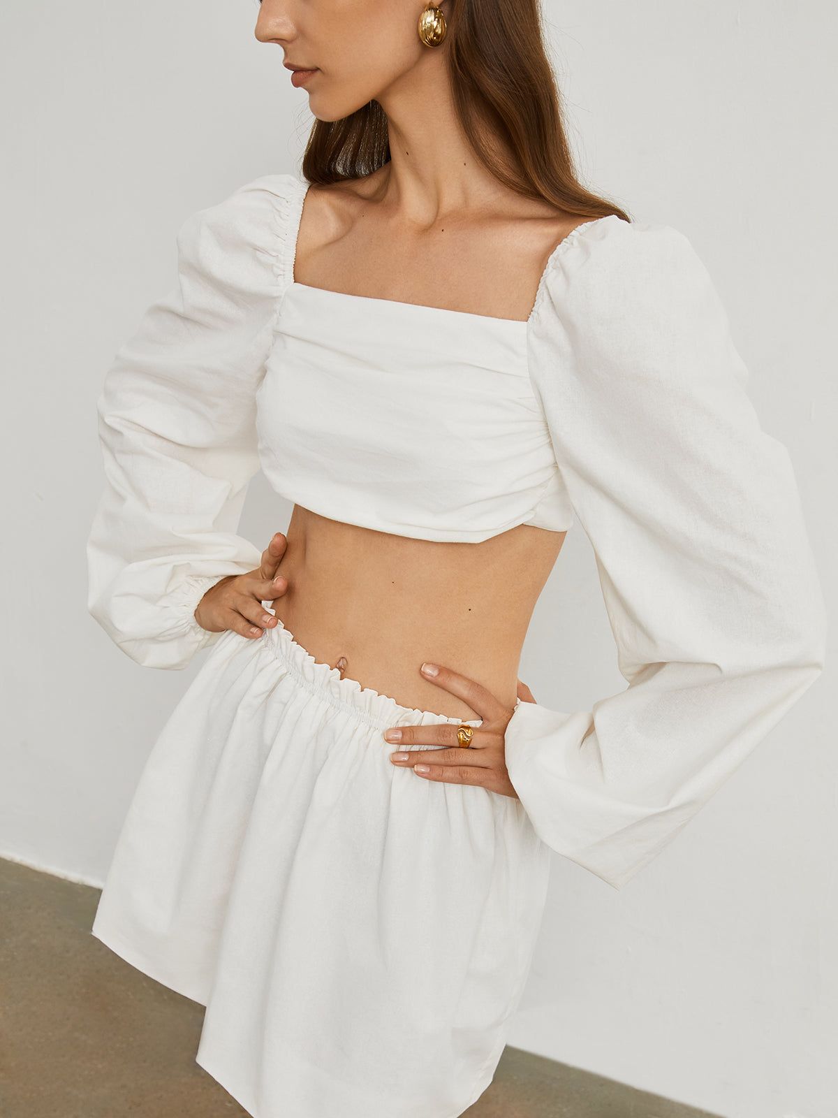 Cotton Tied Back Two Piece Skirt Set sold by COMMENSE product image thumbnail 3