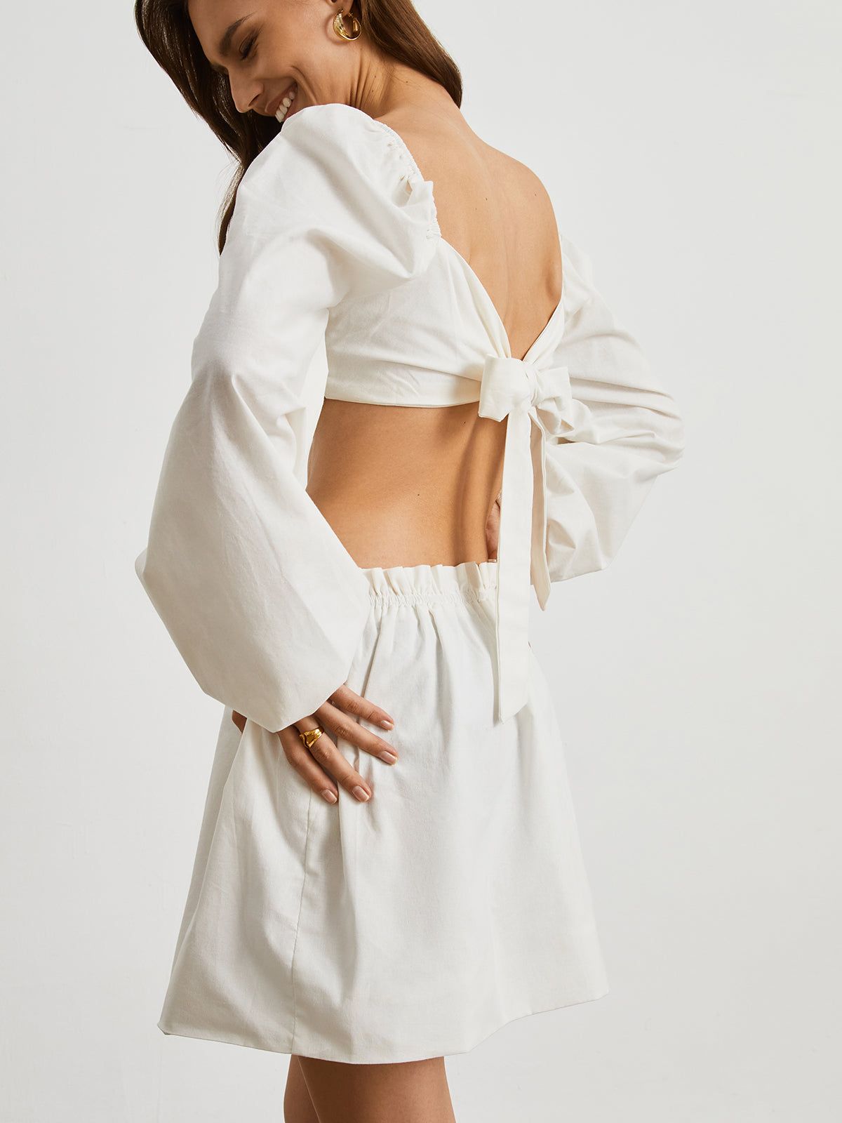 Cotton Tied Back Two Piece Skirt Set sold by COMMENSE product image thumbnail 4