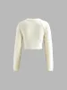 Bow Knotted Cozy Crop Knit Top sold by COMMENSE