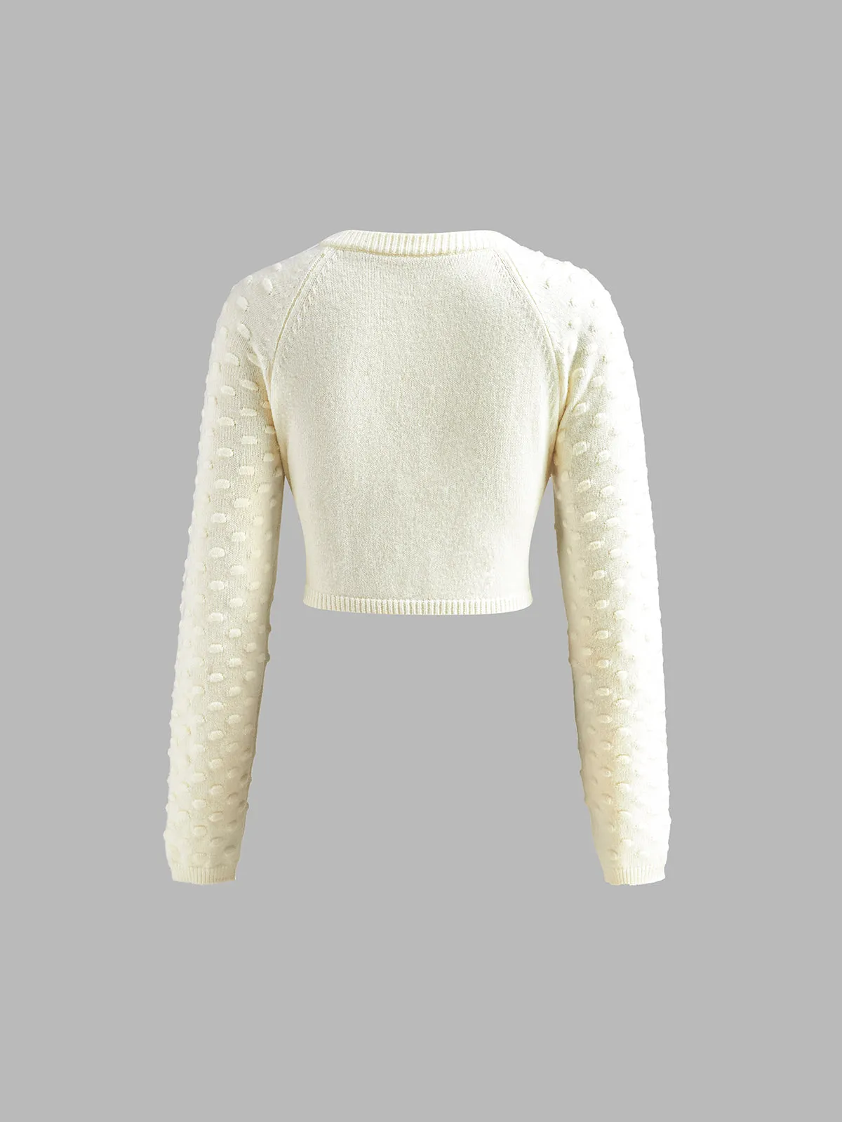 Bow Knotted Cozy Crop Knit Top sold by COMMENSE product image thumbnail 3
