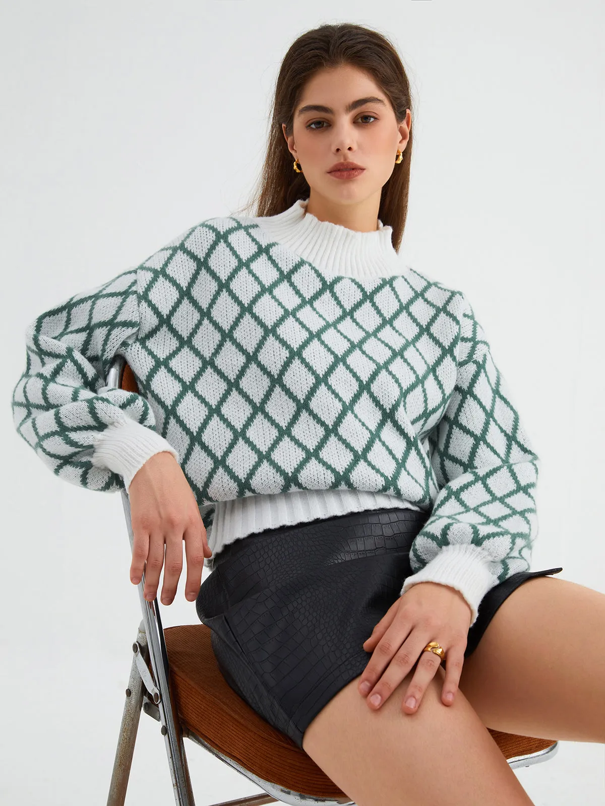 Oversized Diamonds Sweater sold by COMMENSE product image thumbnail 5
