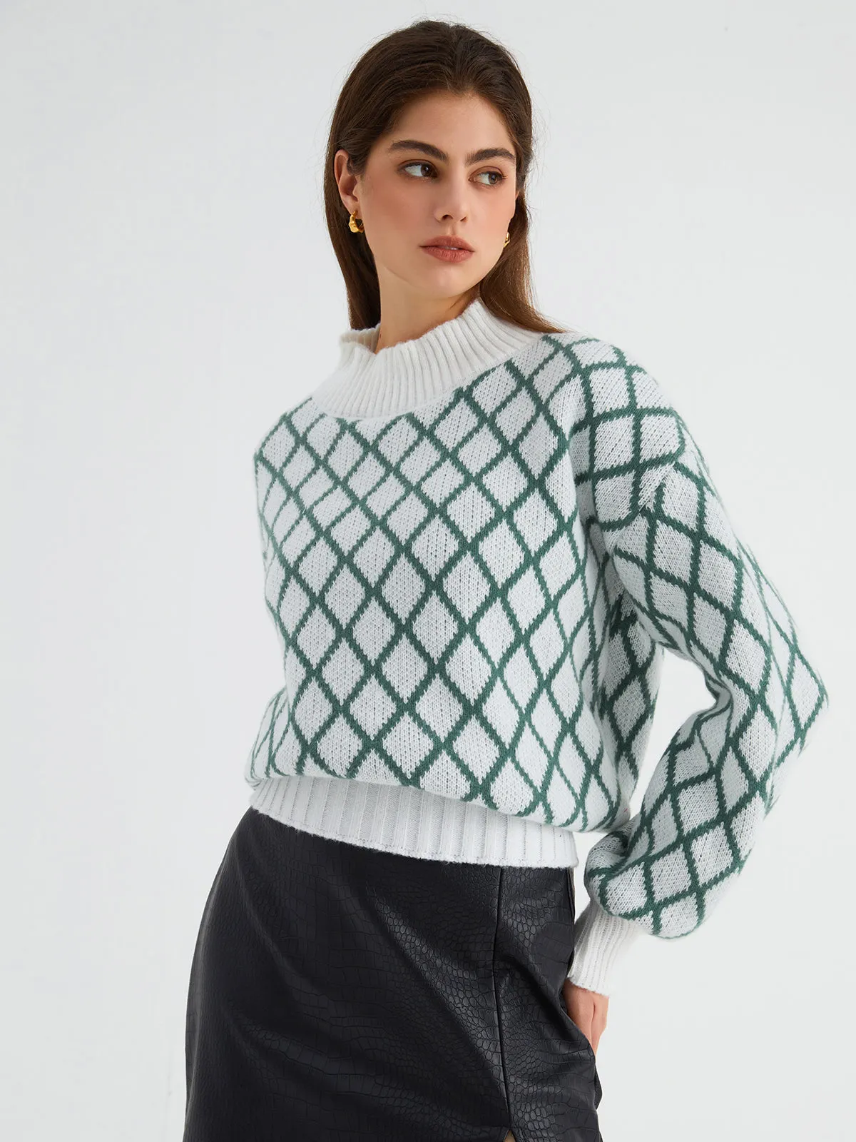 Oversized Diamonds Sweater sold by COMMENSE product image thumbnail 2
