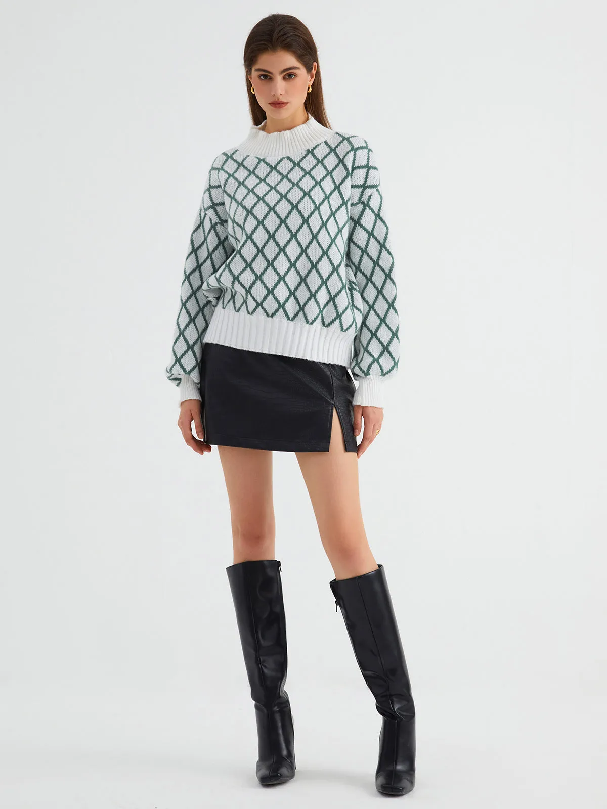 Oversized Diamonds Sweater sold by COMMENSE product image thumbnail 3