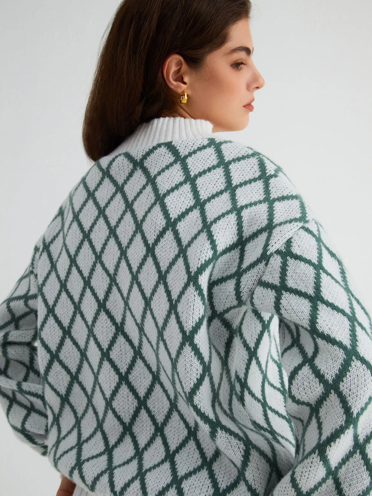 Oversized Diamonds Sweater sold by COMMENSE product image thumbnail 4