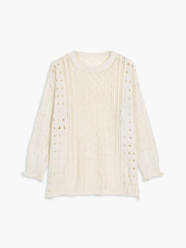 Leisure Eyelet Sweater sold by COMMENSE