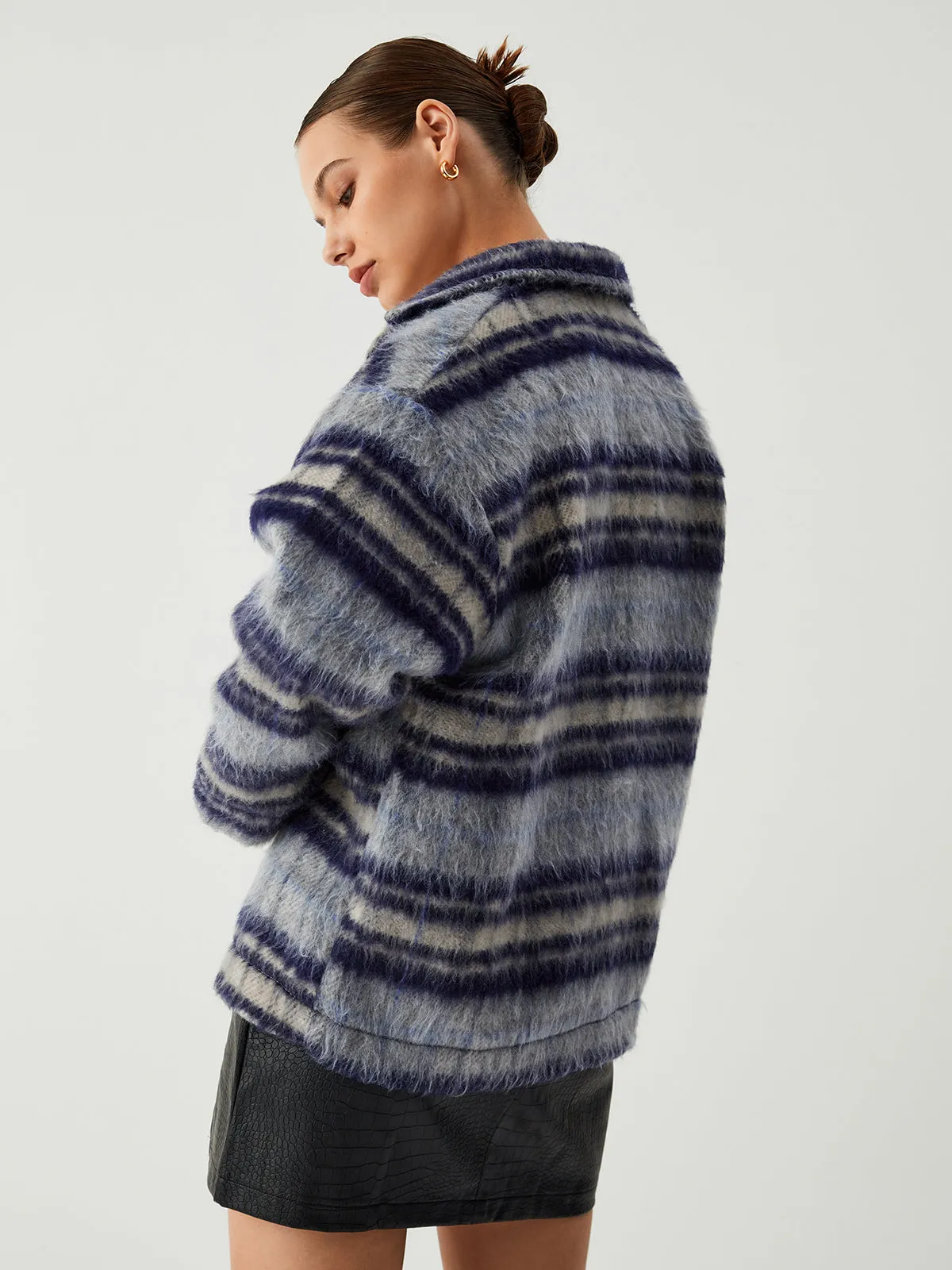 Plaid Fuzzy Jacket sold by COMMENSE product image thumbnail 5